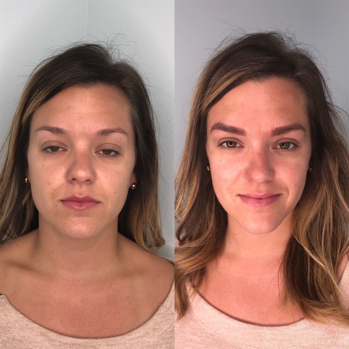 Fresh microblading results immediately after the appointment