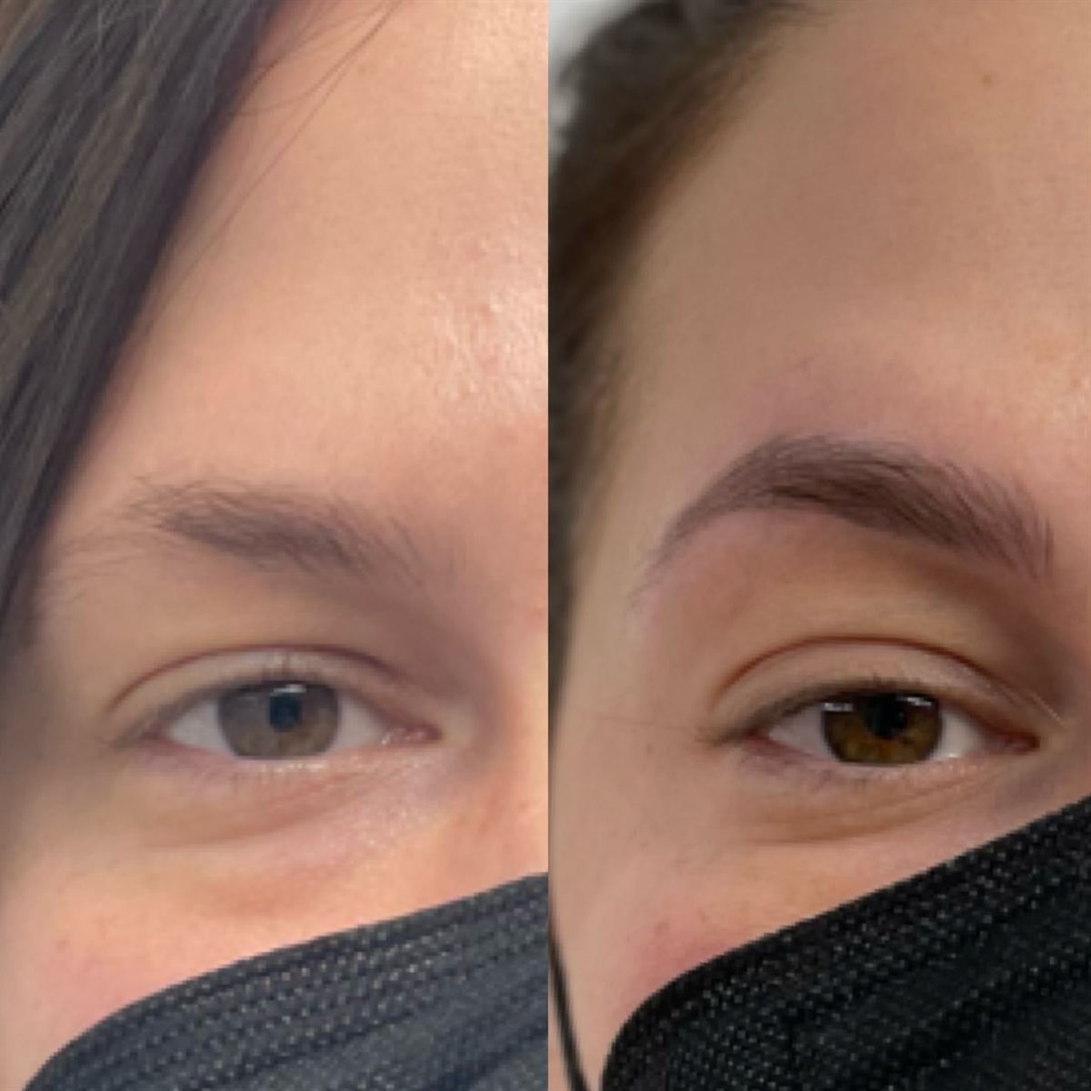Nano brow machine hairstrokes before and after